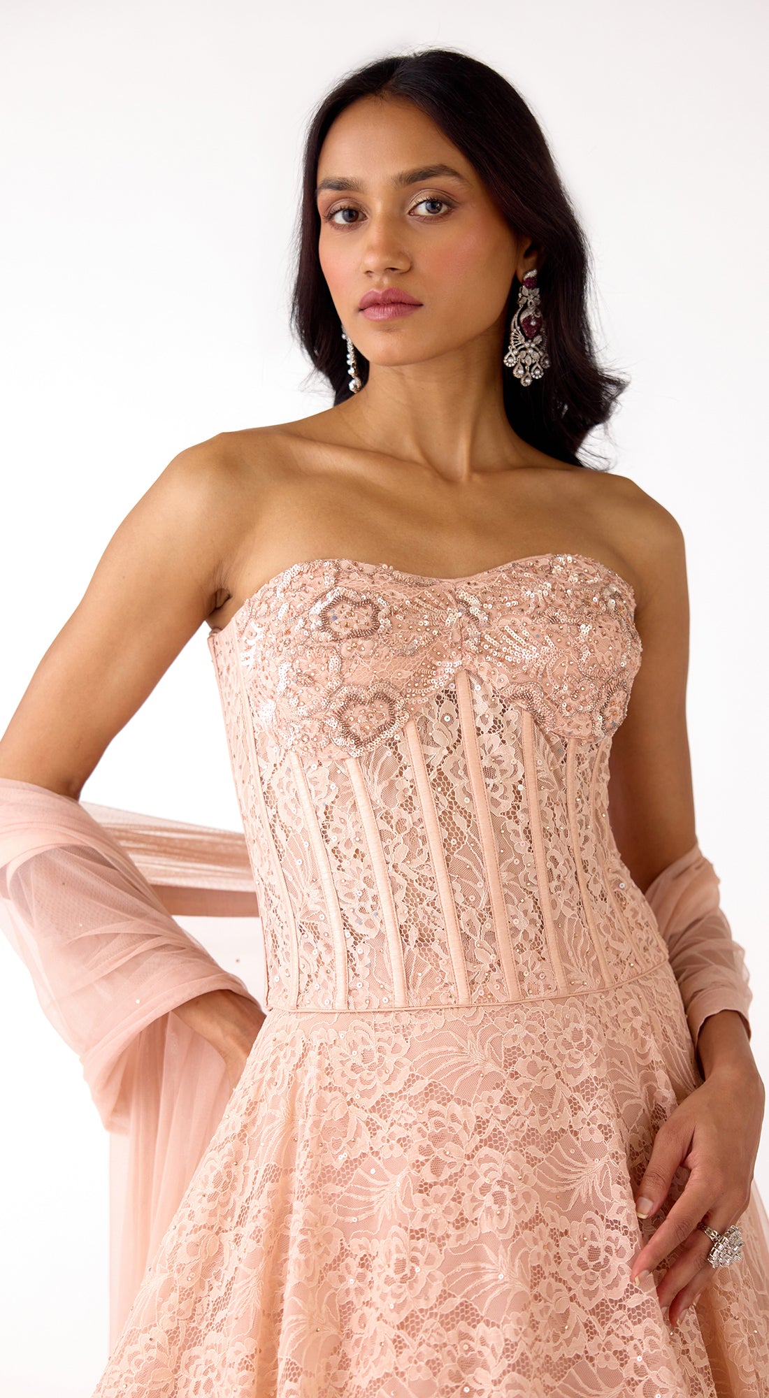 The Gentle Camillia Corset & Lehenga Set