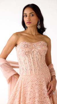 The Gentle Camillia Corset & Lehenga Set