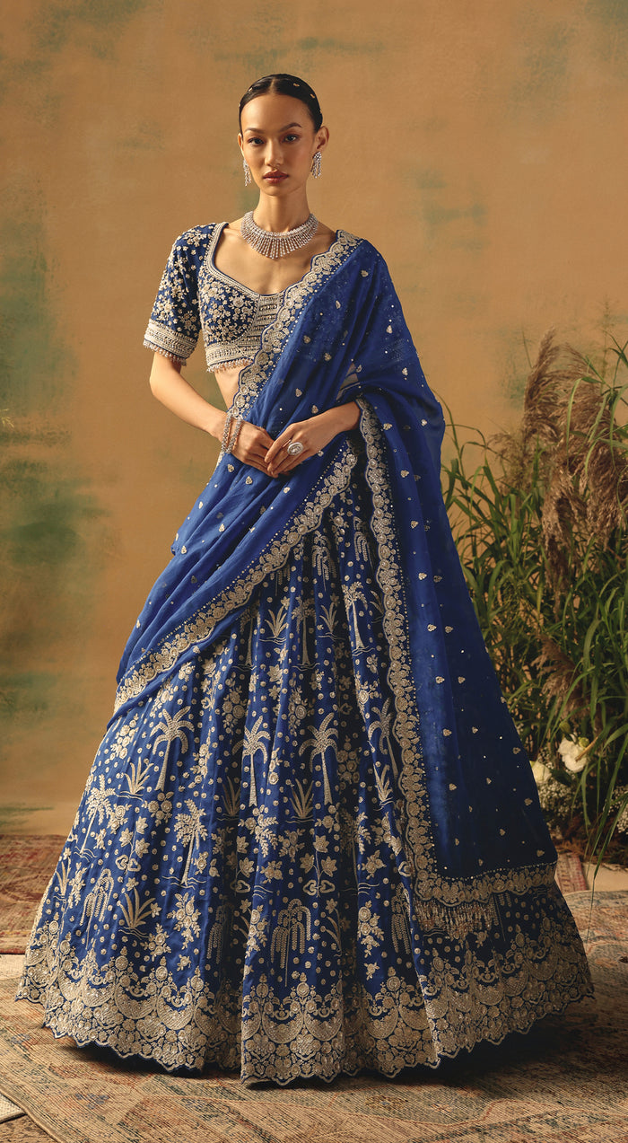 The Electric Peony Lehenga