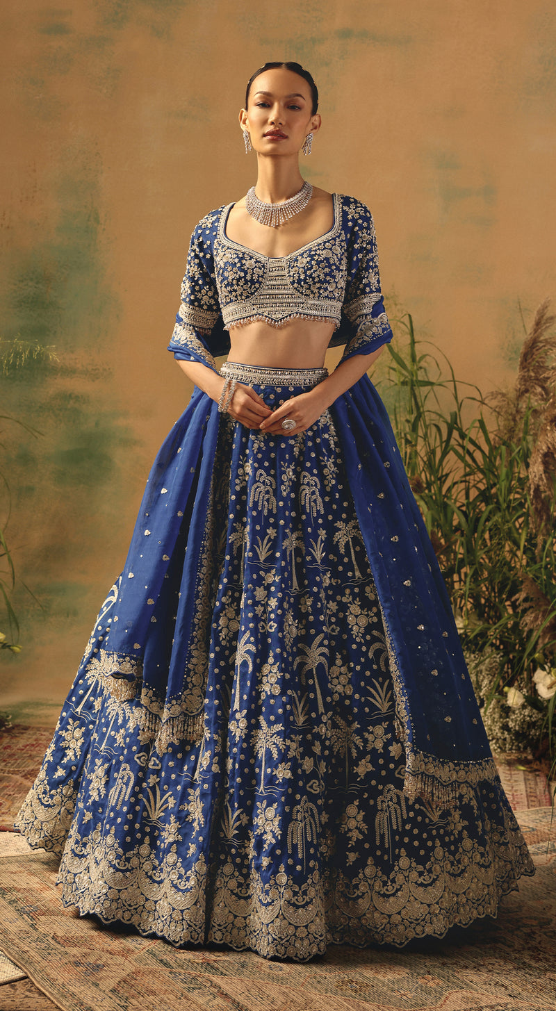 The Electric Peony Lehenga