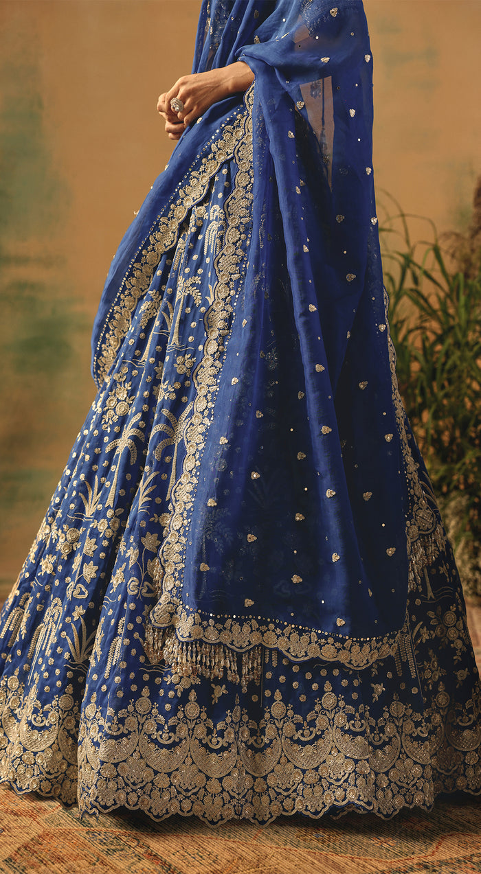 The Electric Peony Lehenga