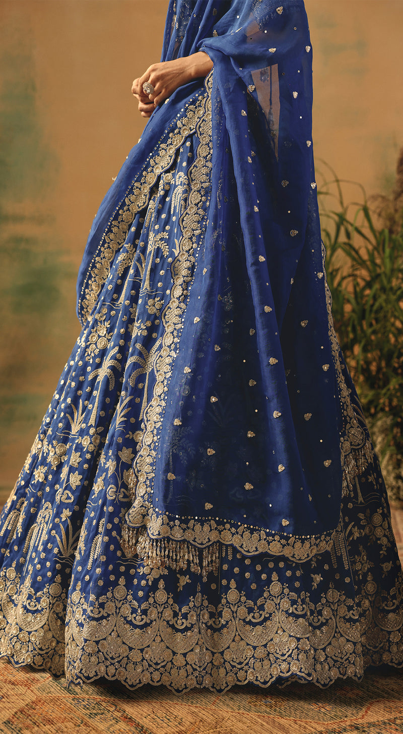 The Electric Peony Lehenga
