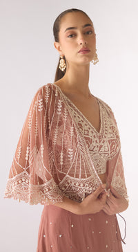 Pink Georgette Embroidered Lehenga Set