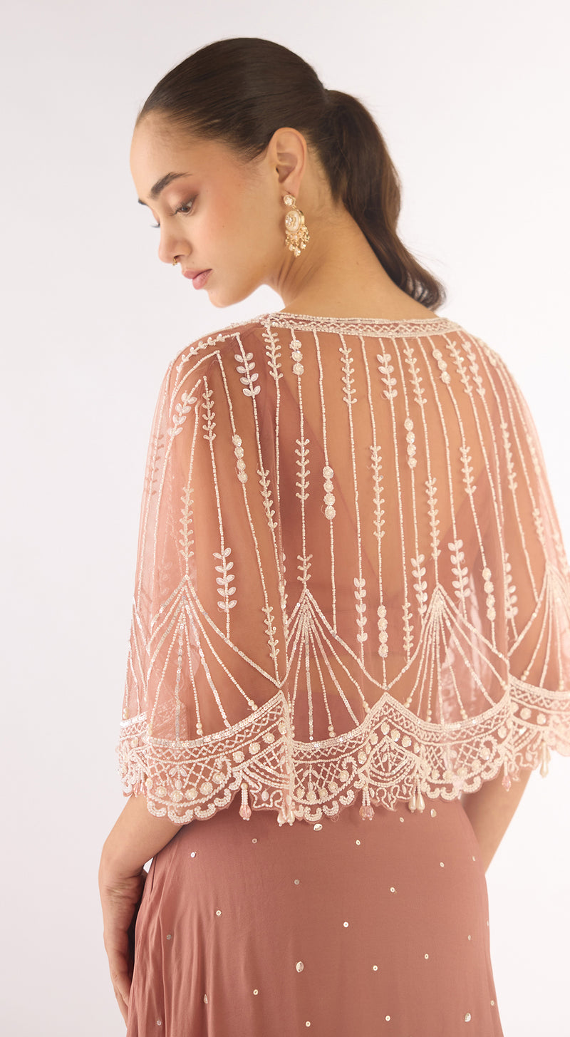 Pink Georgette Embroidered Lehenga Set