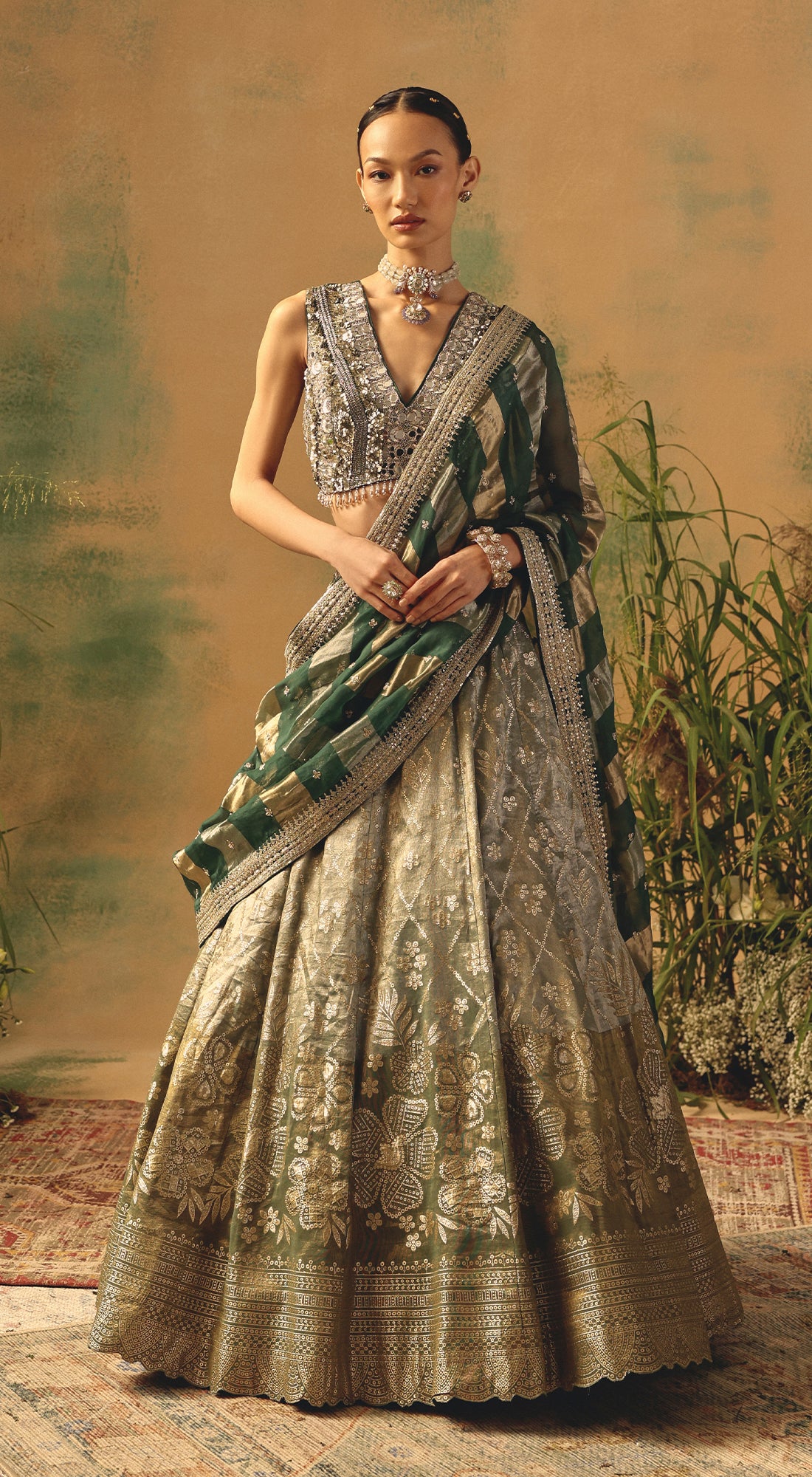 The Olive Blush Lehenga
