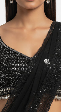 White Crepe Lehenga Set