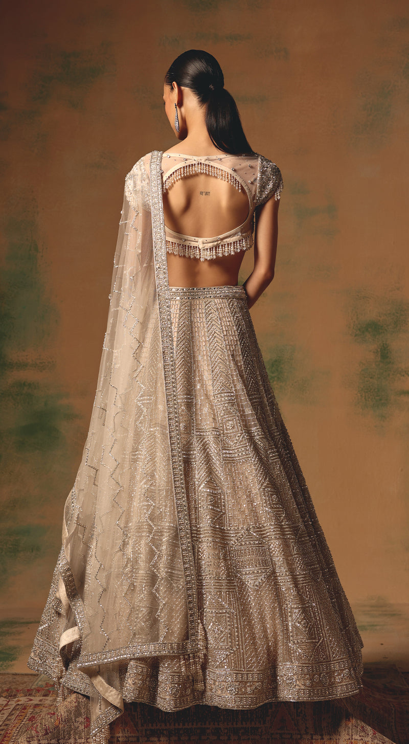 The Echo of Beige Lehenga