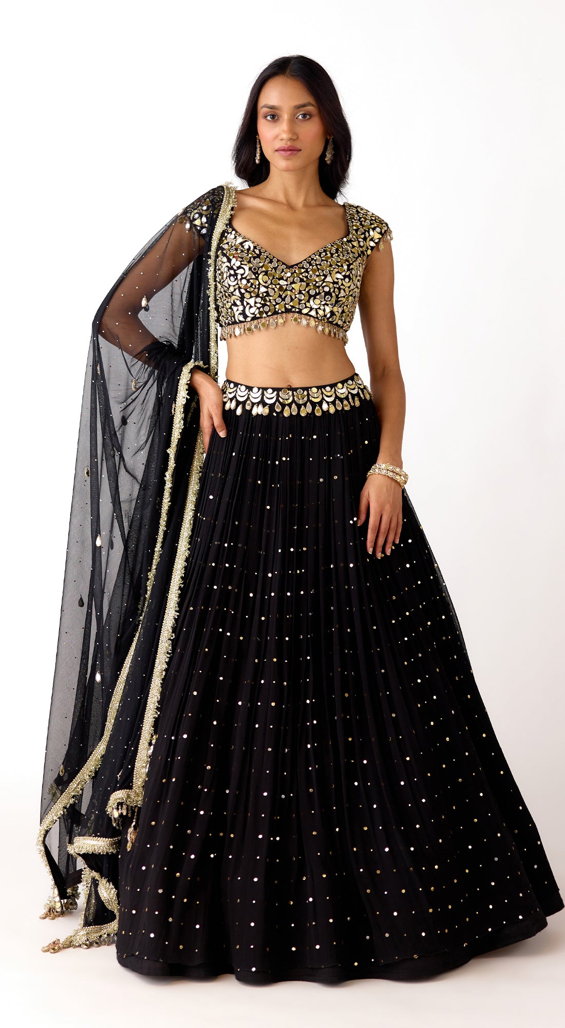 The Midnight Aura Georgette Lehenga Set