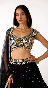 The Midnight Aura Georgette Lehenga Set