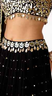 The Midnight Aura Georgette Lehenga Set
