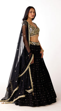 The Midnight Aura Georgette Lehenga Set