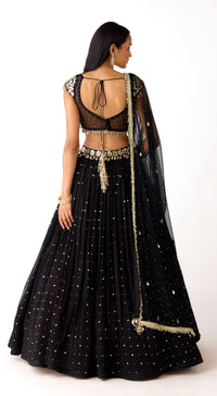 The Midnight Aura Georgette Lehenga Set
