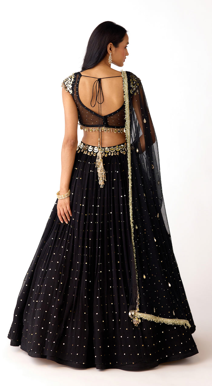 The Midnight Aura Georgette Lehenga Set