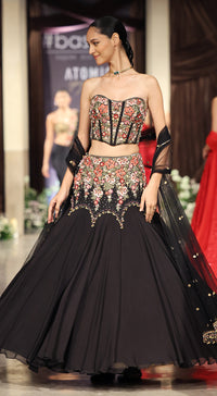 The Midnight Garden Corset & Lehenga Set