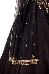 The Midnight Garden Corset & Lehenga Set