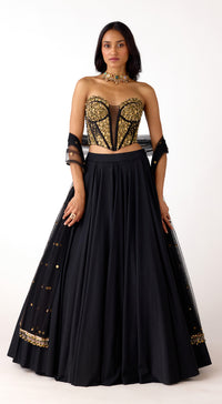 The Stellar Noir Corset & Lehenga Set