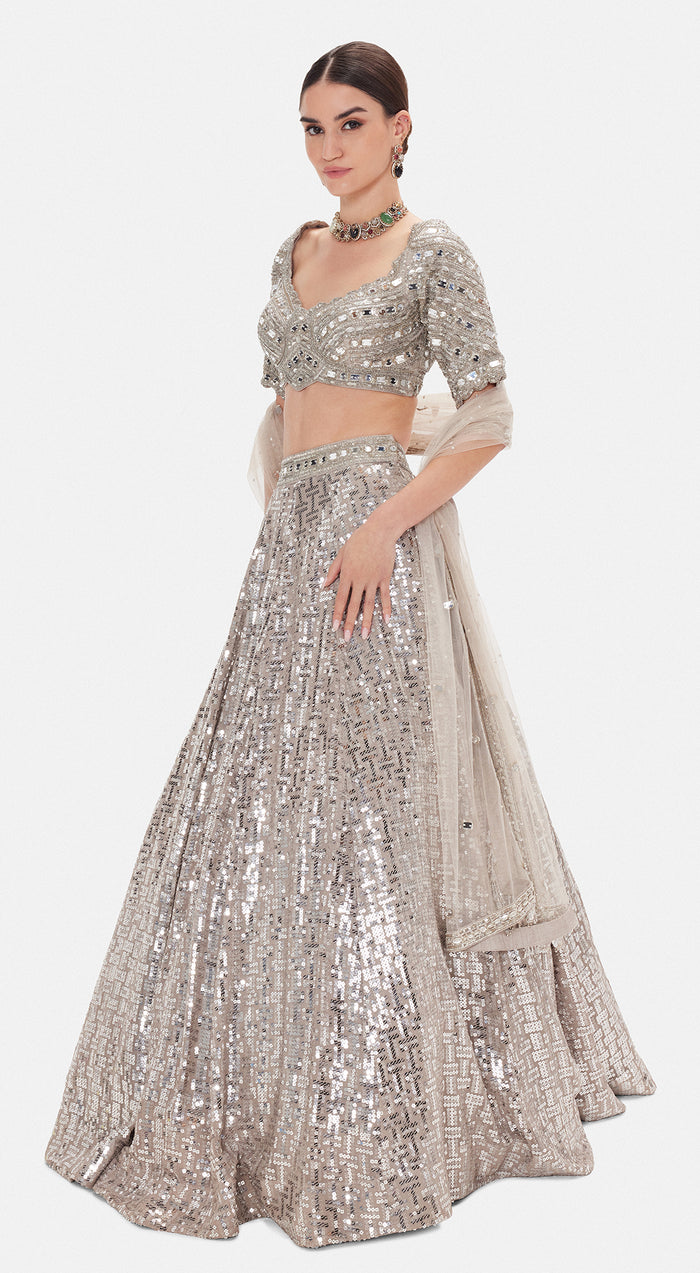 The Silver Odyssey Lehenga