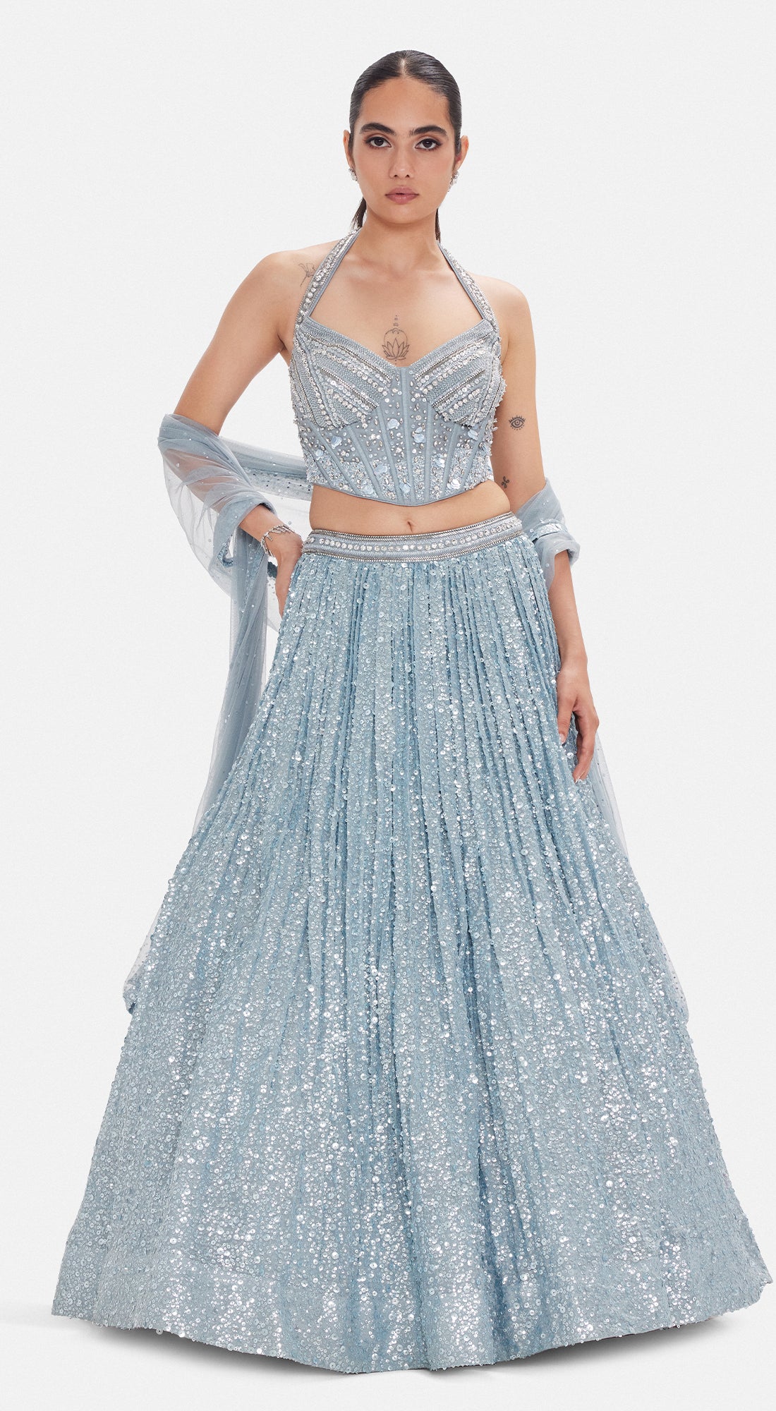 The Ice Comet Croset & Lehenga Set