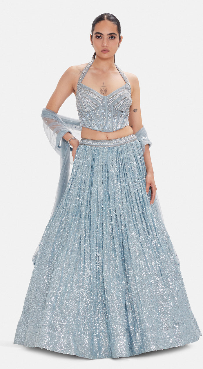 The Ice Comet Croset & Lehenga Set