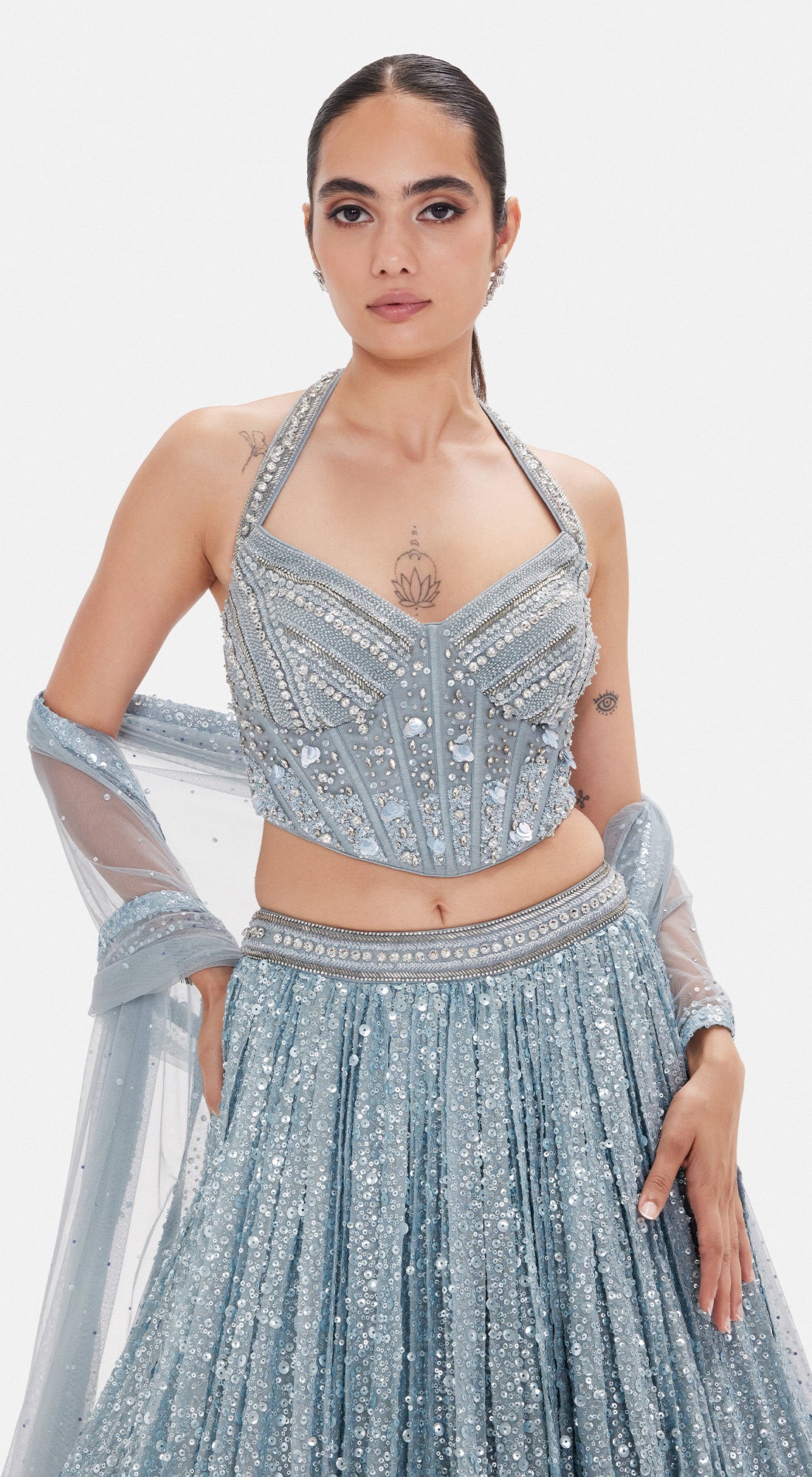 The Ice Comet Croset & Lehenga Set