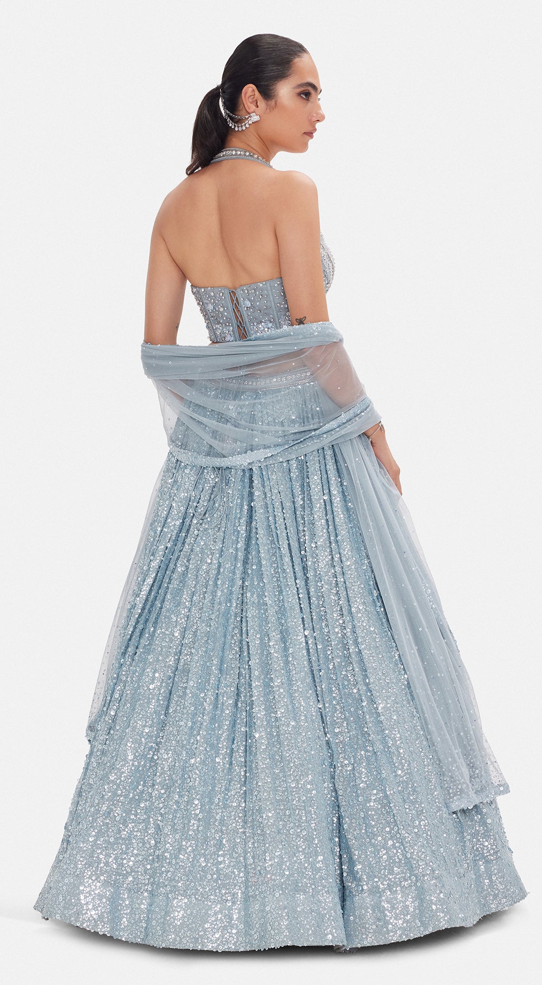 The Ice Comet Croset & Lehenga Set