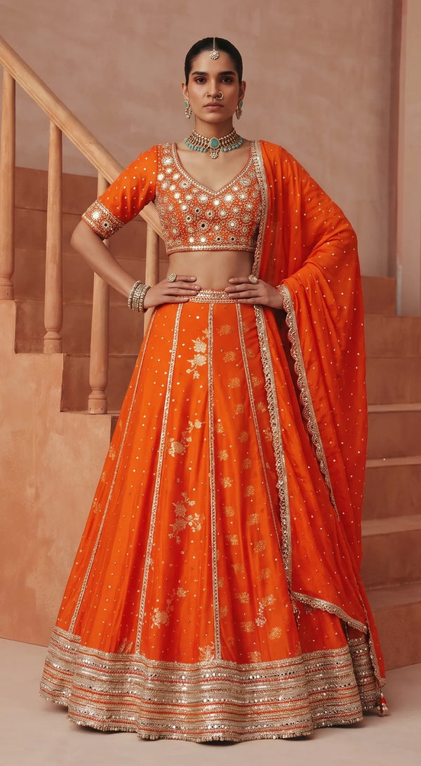 MARIGOLD ECLAT EMBROIDERED LEHENGA SET