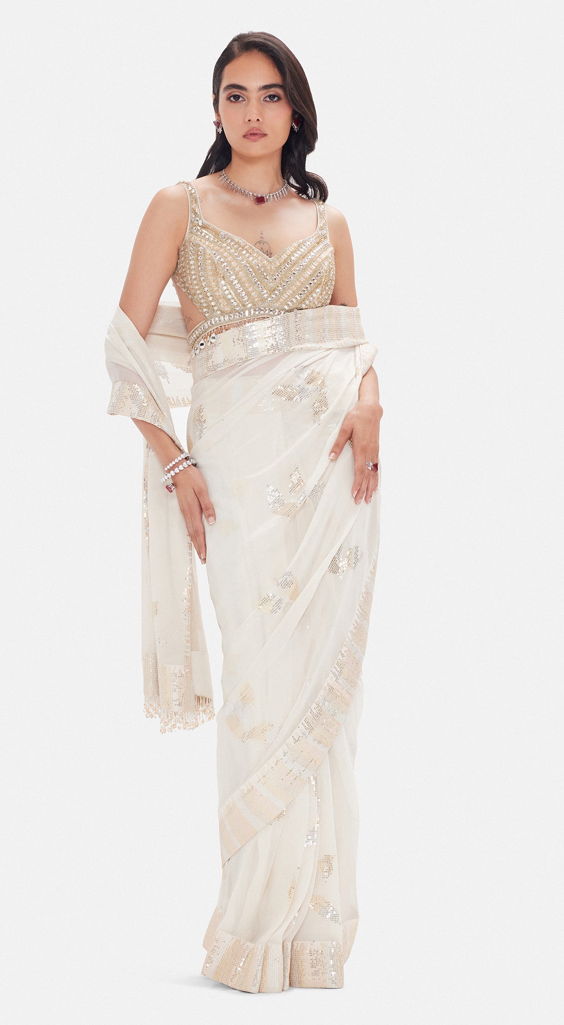 The Ecru Illusion Saree