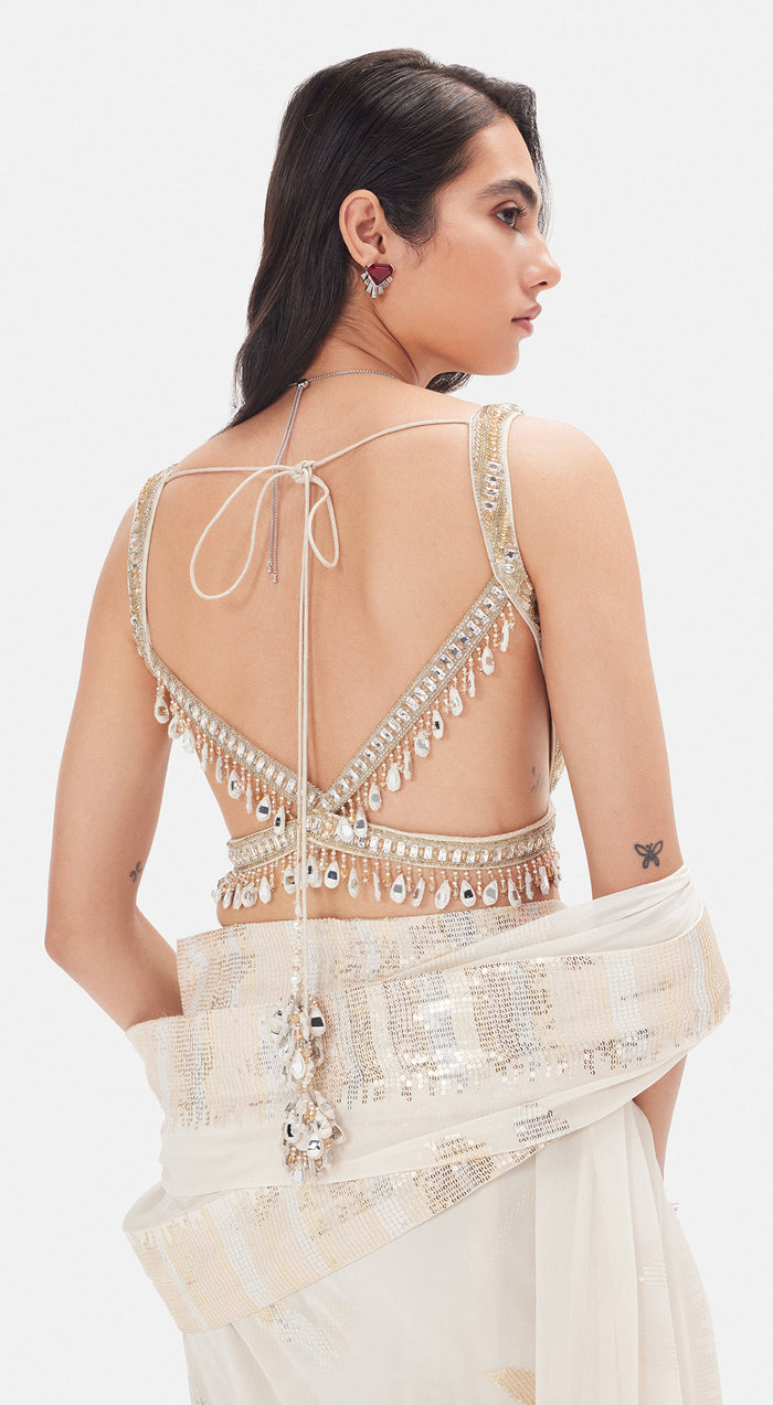 The Ecru Illusion Saree