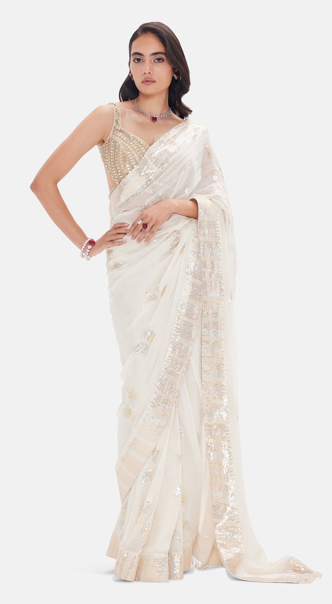 The Ecru Illusion Saree