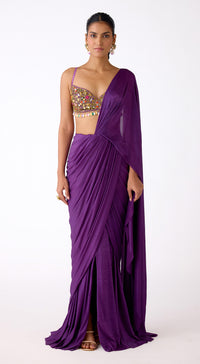 The Mystic Plum Draped Saree