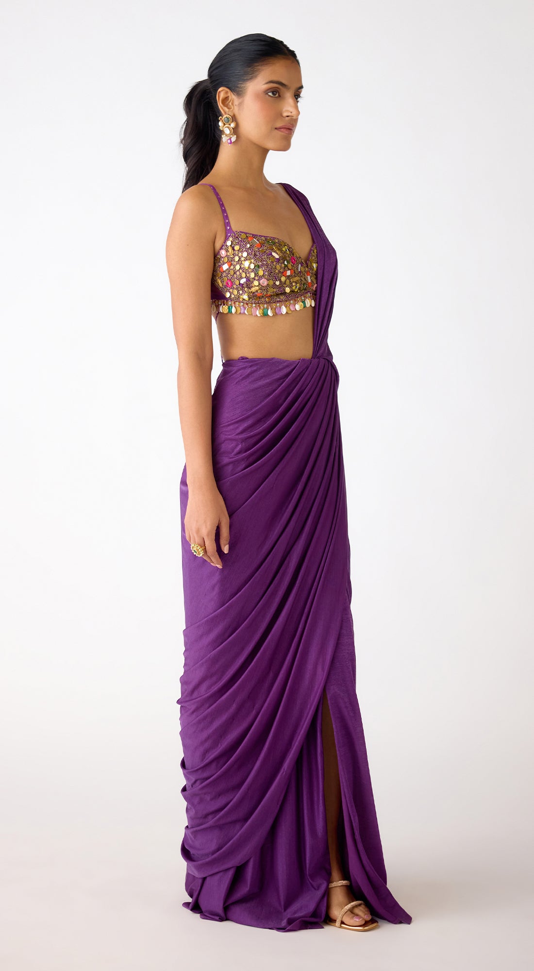 The Mystic Plum Draped Saree