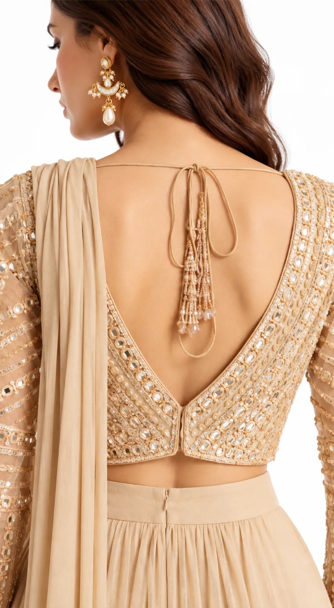 GOLD EMBROIDERED SAREE SET - PRR-3771-GOLD - image 3