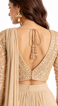 GOLD EMBROIDERED SAREE SET - PRR-3771-GOLD - image 3