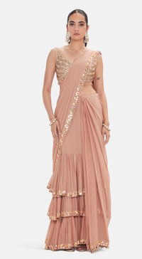 The Muted Peach Saree Set