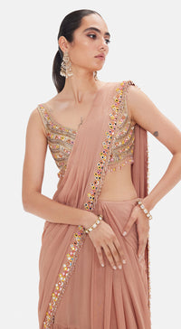 The Muted Peach Saree Set