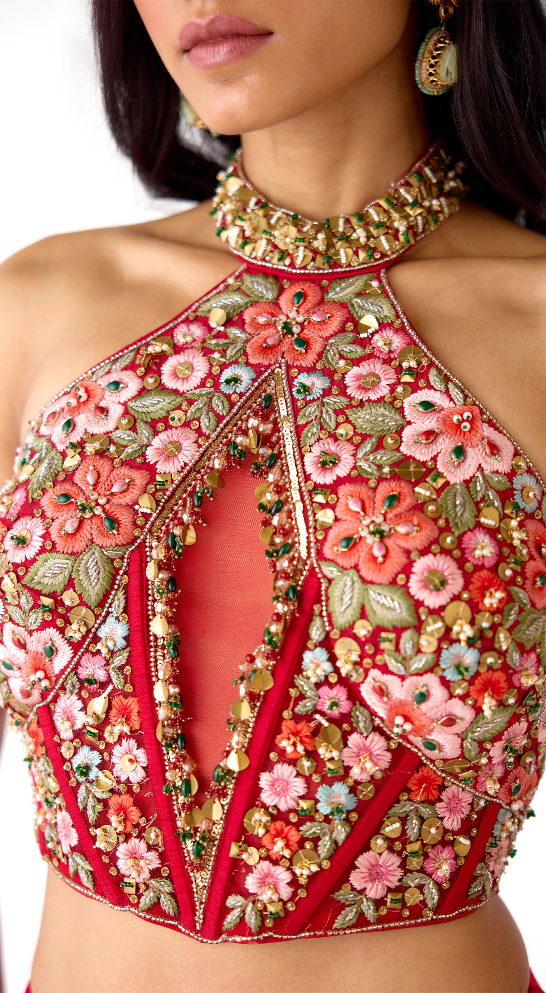 The Sunset Red Draped Saree