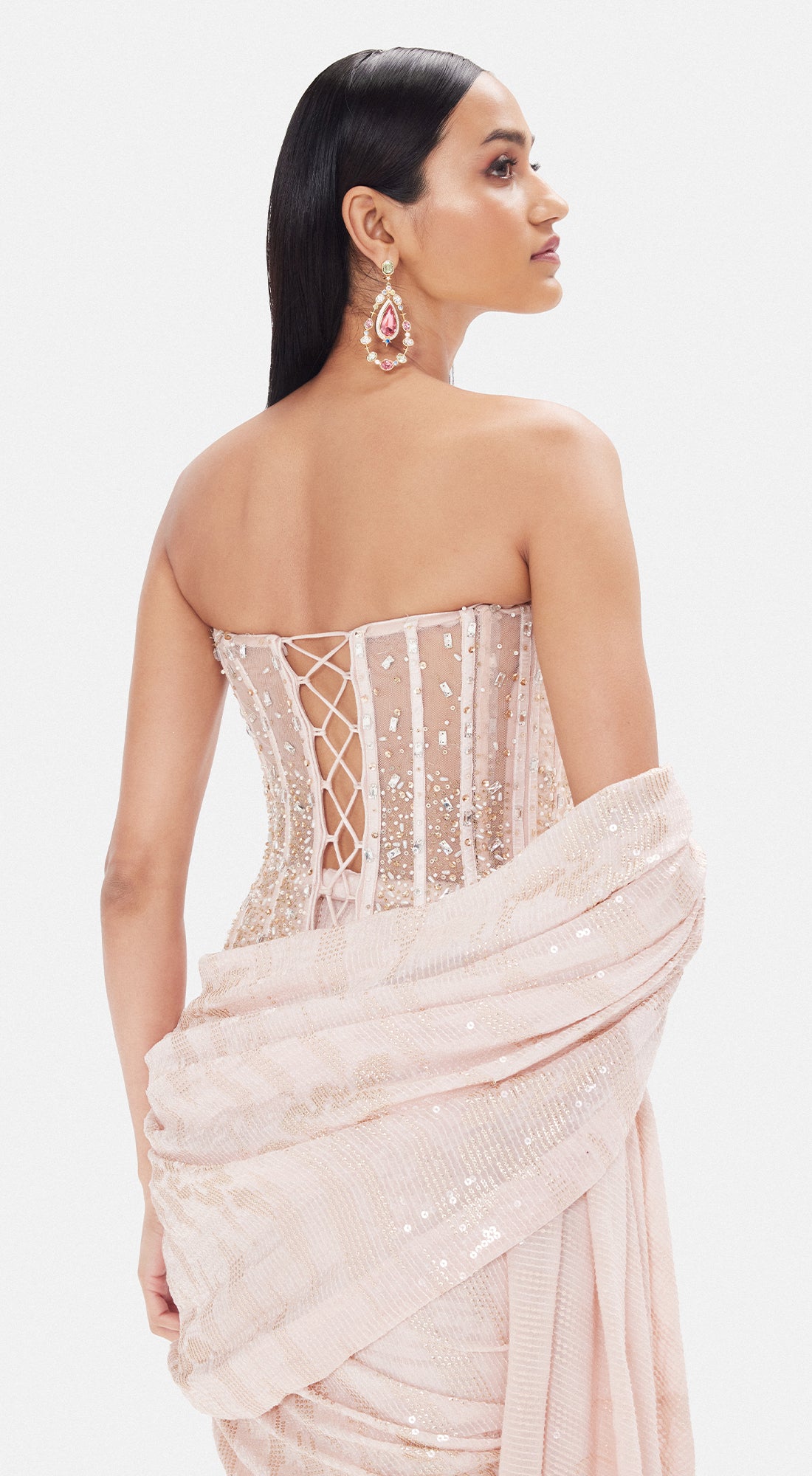 The Blush Lily Corset Saree