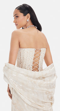 The White Lily Corset & Saree Set