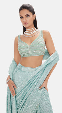 The Arctic Aurora Saree Set