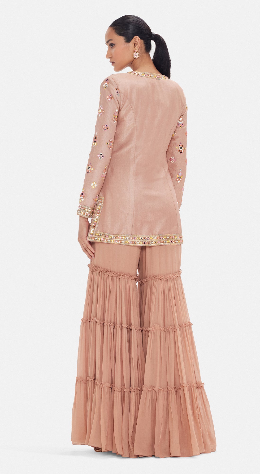 The Rose Champagne Sharara Set
