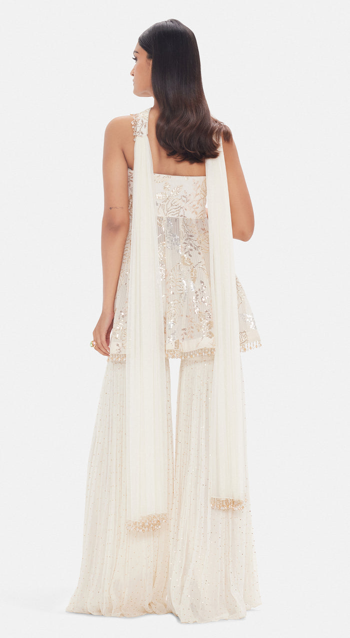 The White Rose Petal Sharara Set