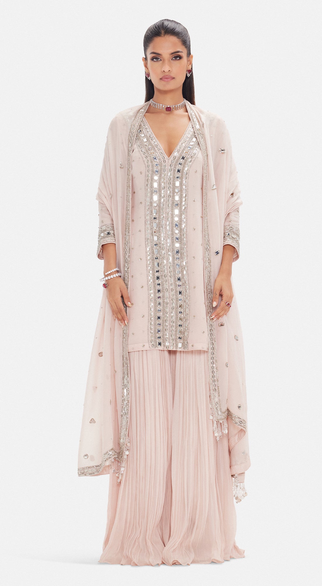 The Mirror Glow Sharara Set