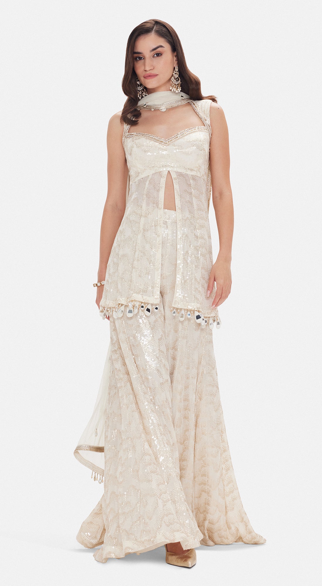 The Royal Pearl Sharara Set