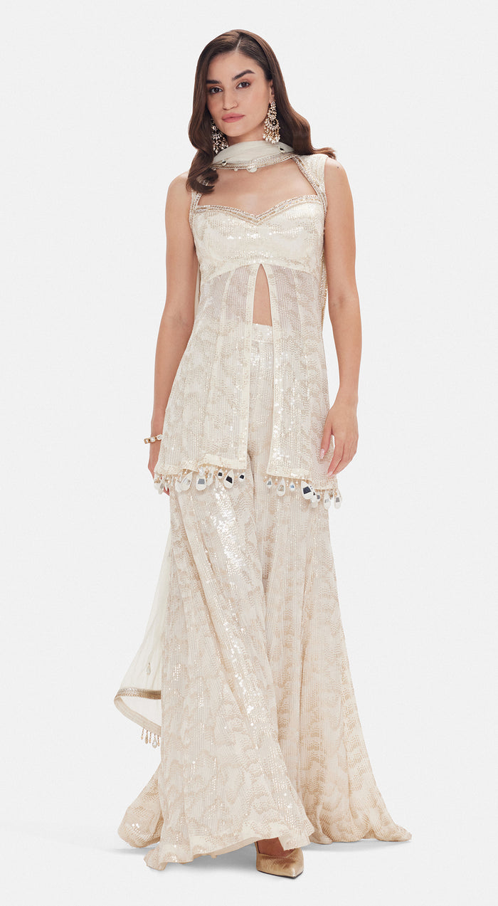 The Royal Pearl Sharara Set