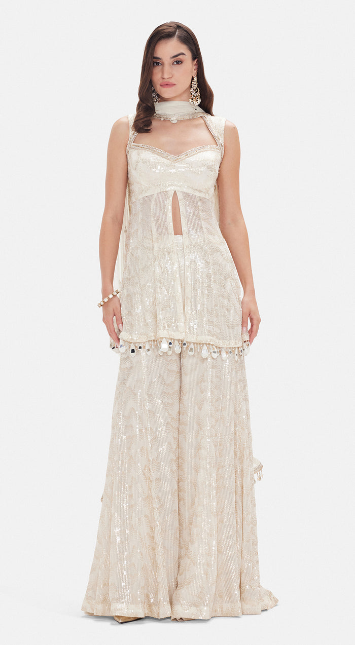 The Royal Pearl Sharara Set