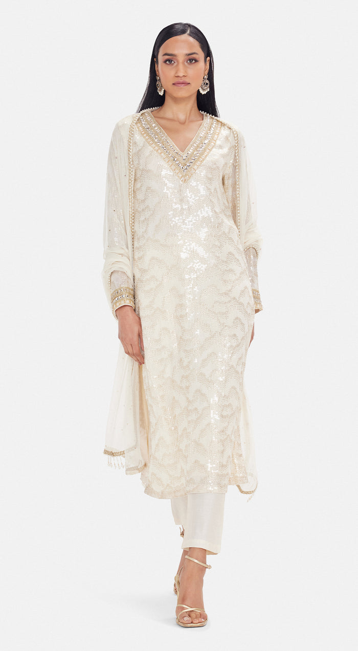 The Off-White Shimmer Suit