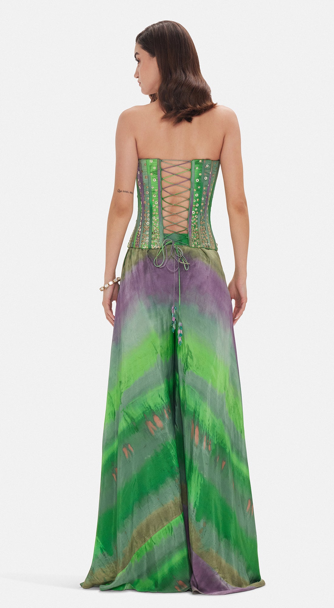 The Solstice Stripe Corset & Sharara Set