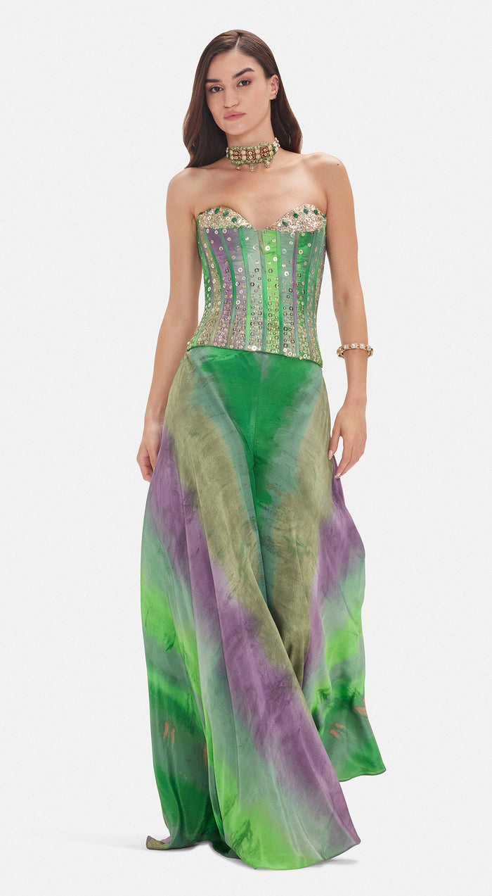 The Solstice Stripe Corset & Sharara Set