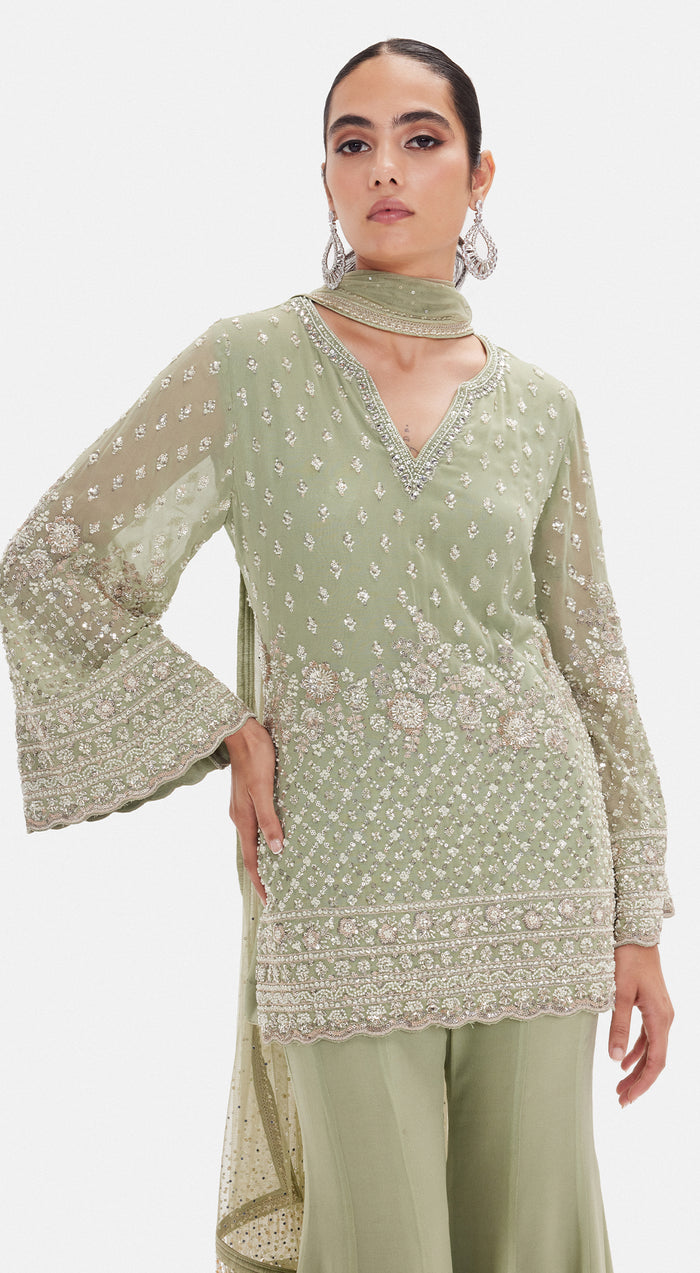 The Pista Shimmer Sharara Set
