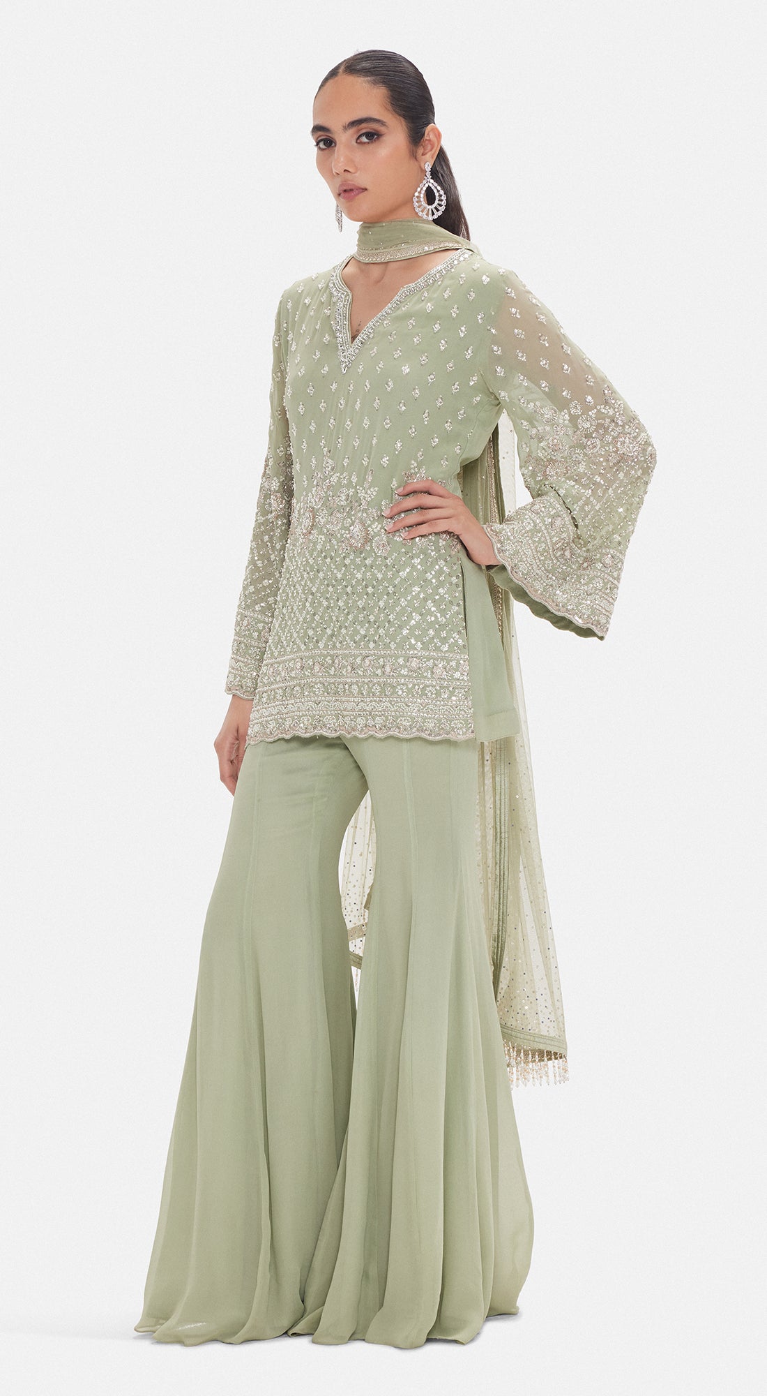 The Pista Shimmer Sharara Set